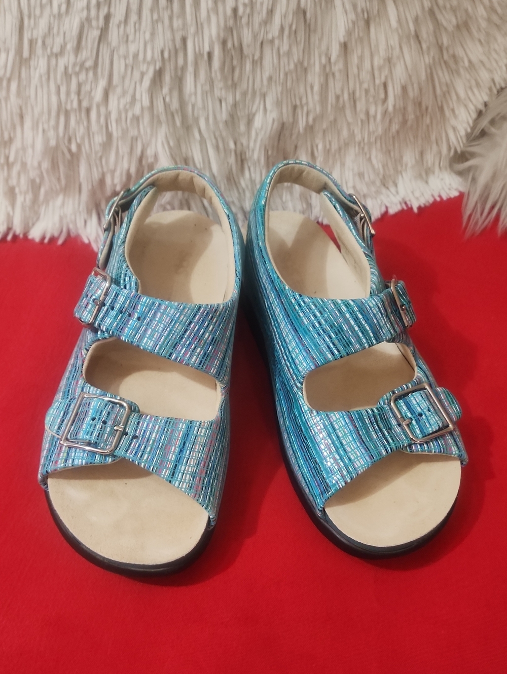 SAS Relaxed Heel Strap Sandal - Rainbow Teal